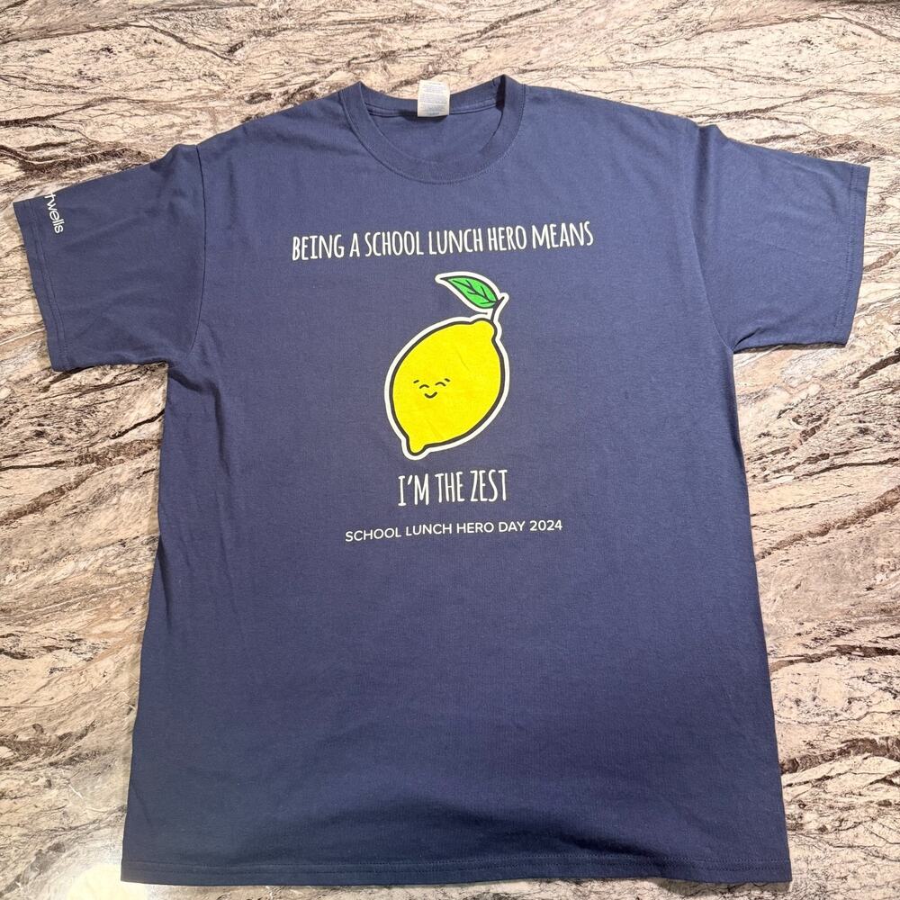 School Hero Graphic Men's T-Short Shirt Sleeve Tee - NAVY BLUE - LARGE